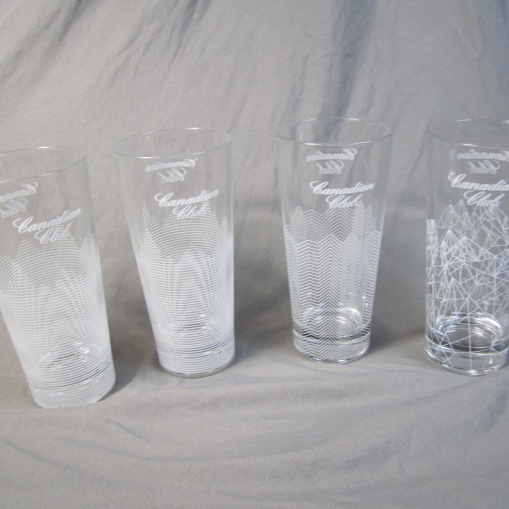 CANADIAN CLUB 425ml Libbey Duratuff High Ball Glasses - Lot of 4
